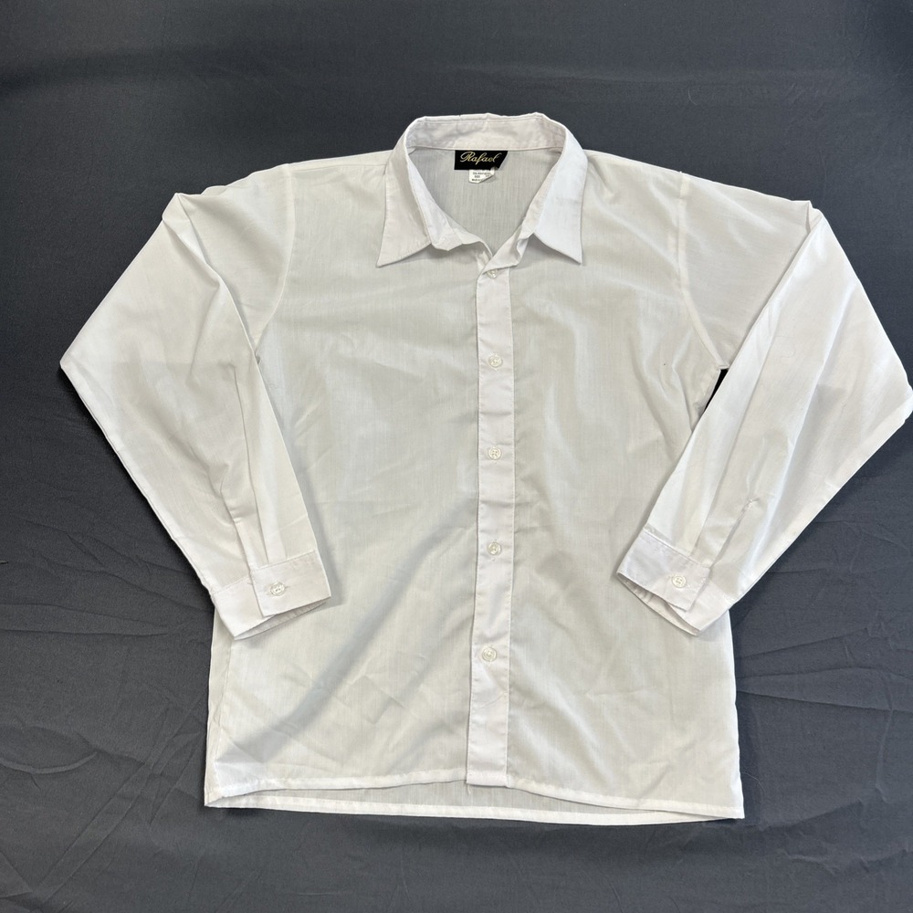 Rafael brand men's white long-sleeve dress shirt Size 16